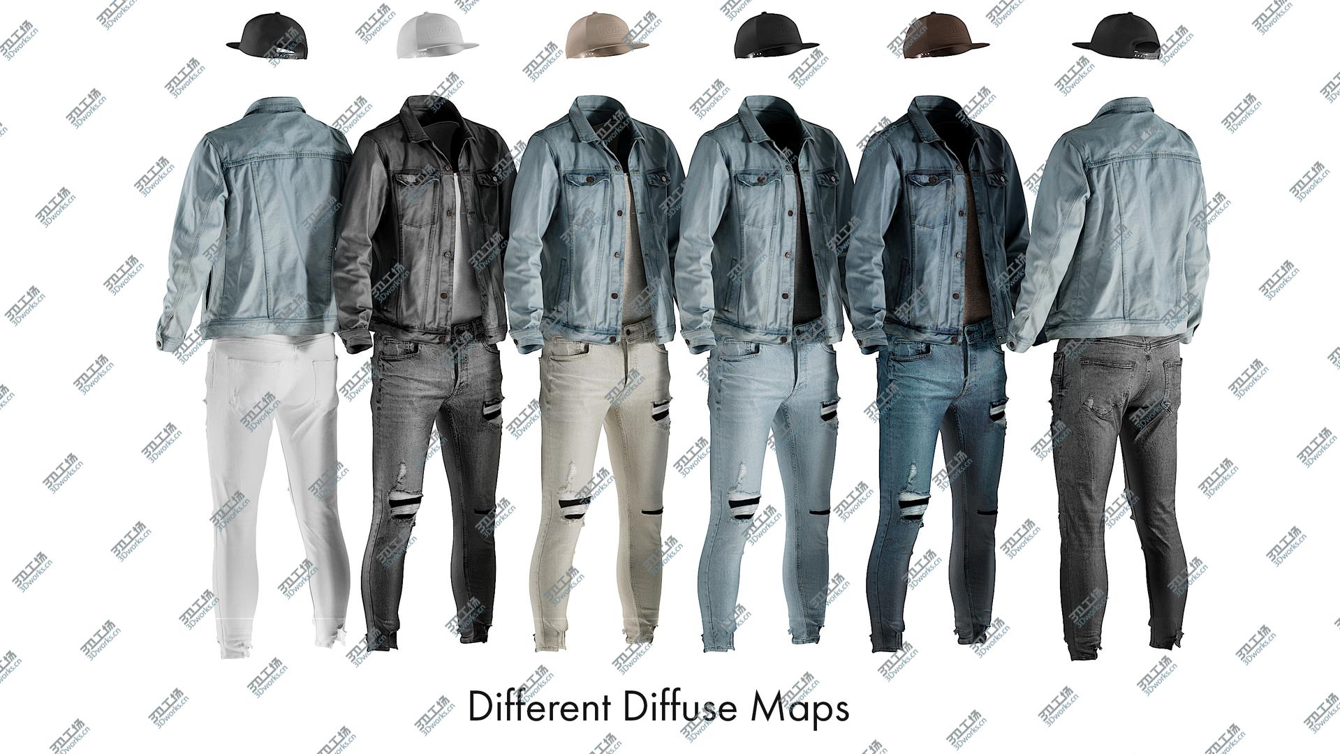 images/goods_img/202105073/Men's Jeans with Jacket, Thsirt and Cap 12 3D model/3.jpg